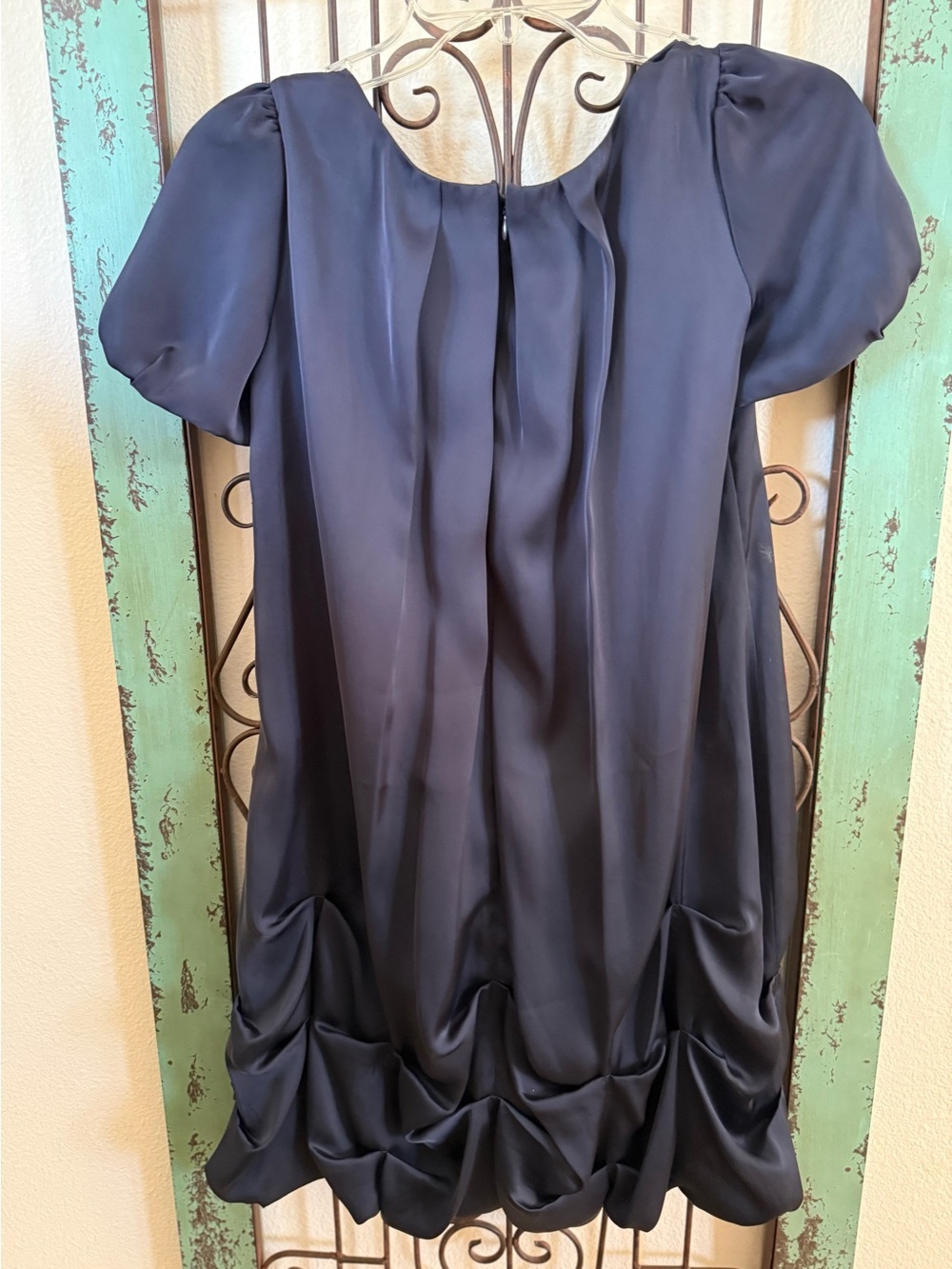 LAISSE PASSE Navy Bubble Hem Puff Sleeve Dress Size 36 Coquette Japanese Fashion - Picture 3 of 8